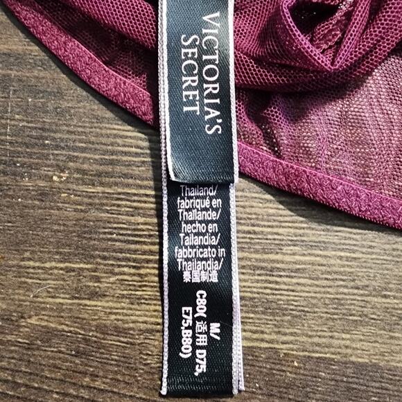 Victoria's Secret Burgundy Lacey Razorback Bralete Size Medium - Picture 6 of 7